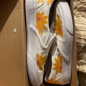 Vans White and Yellow Floral Sneakers
